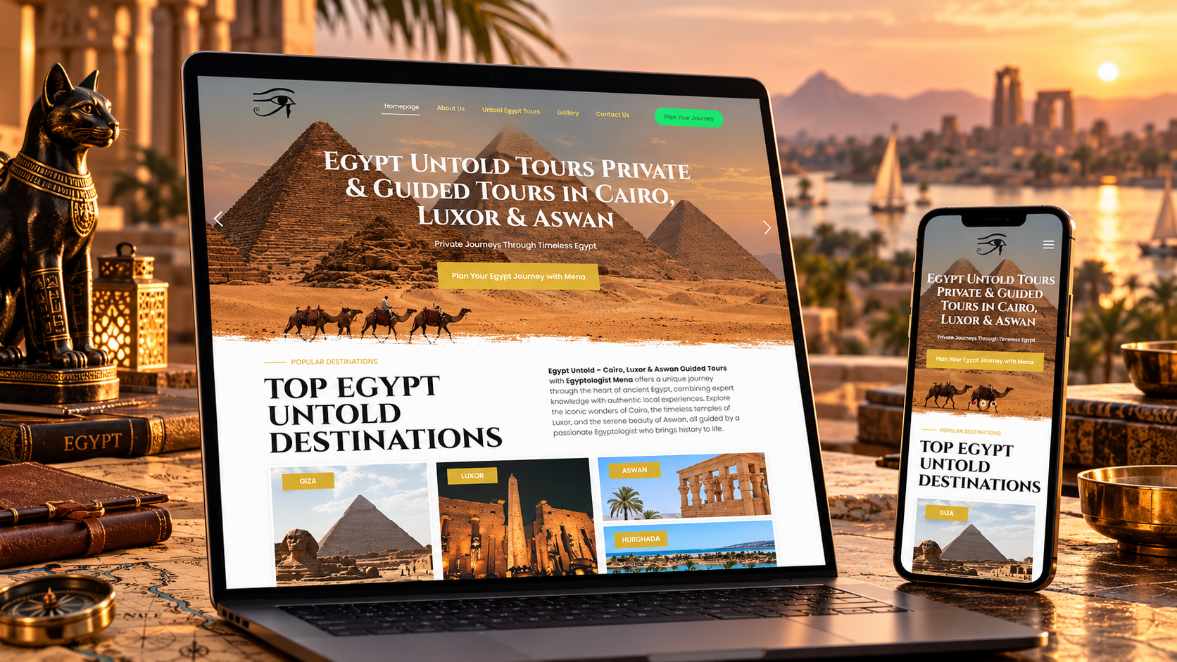 Egypt Untold Tours travel website project by 123website.gr