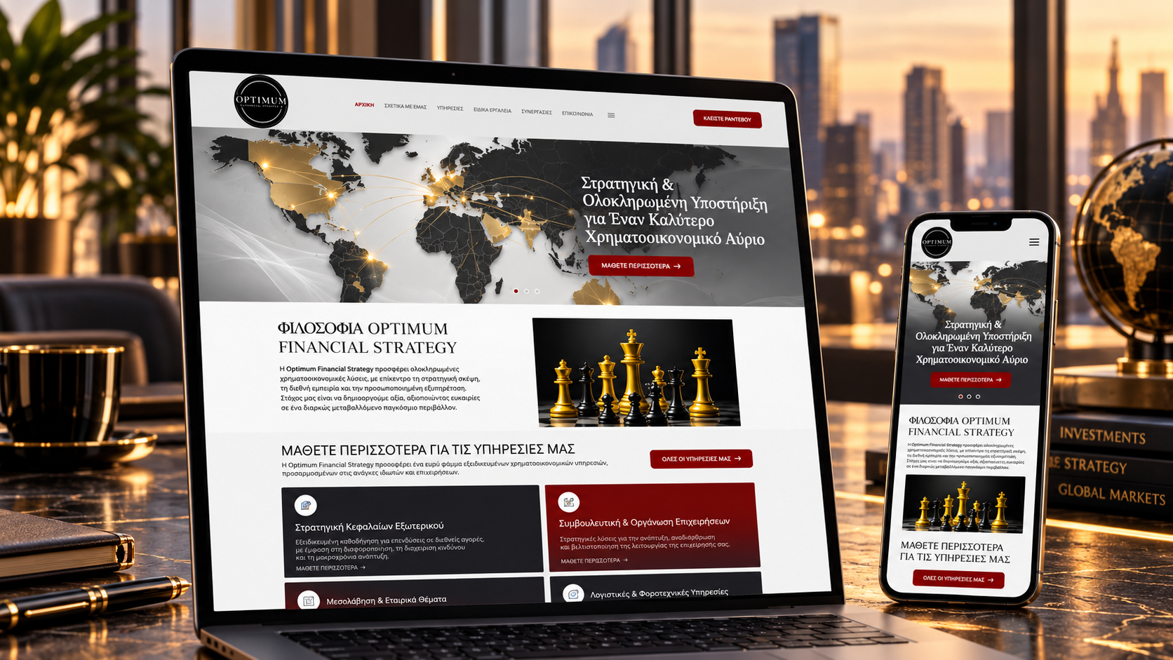 Optimum Financial Strategy business website project by 123website.gr